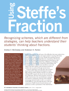 Using Steffe`s Fraction Schemes