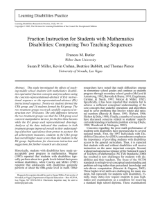 Fraction Instruction for Students with Mathematics Disabilities