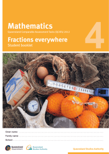 Year 4 Mathematics QCAT 2012 student booklet | Fractions