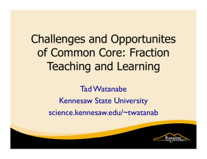 Fraction Teaching and Learning - Department of Mathematics at