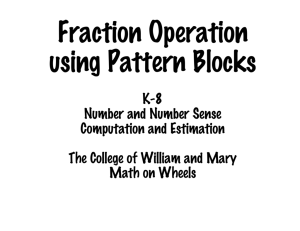 Fraction Operations Using Pattern Blocks
