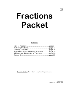 Fractions Packet