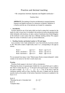 Fraction and decimal teaching