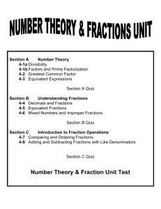 Number Theory & Fraction Unit Test