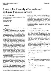 A matrix Euclidean algorithm and matrix continued fraction expansions