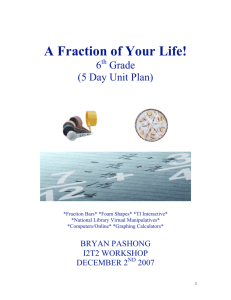 A Fraction of your Life By: Bryan Pashong