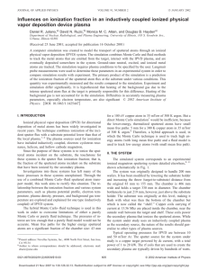 Influences on ionization fraction in an inductively coupled