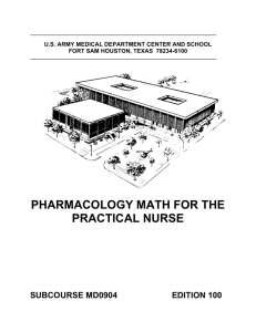 pharmacology math for the practical nurse