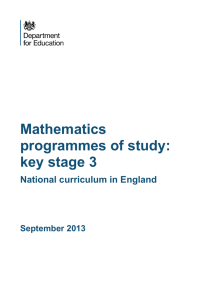 Mathematics programmes of study: key stage 3