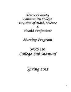 NRS 110 College Lab Manual Spring 2015