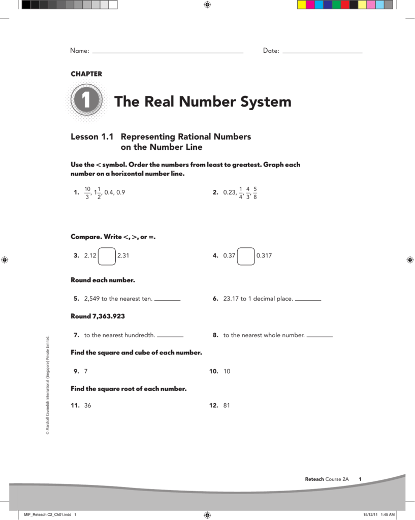 Proper fraction Regarding The Real Number System Worksheet