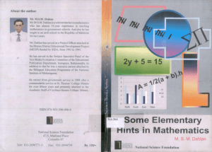 Some Elementary Hints in Mathematics
