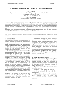 A Ring for Description and Control of Time-Delay Systems