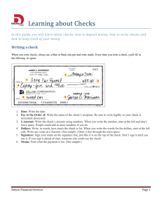 Learning about Checks
