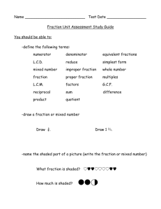 Fraction Assessment St Guide