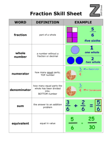 Fraction Skill Sheet