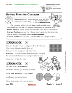 Review Fraction Concepts