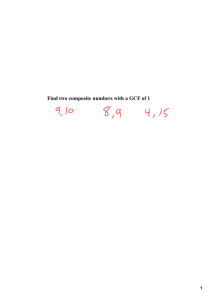 Find two composite numbers with a GCF of 1