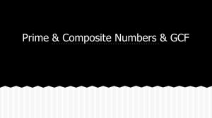 Prime & Composite Numbers & GCF