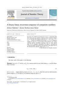 A binary linear recurrence sequence of composite numbers