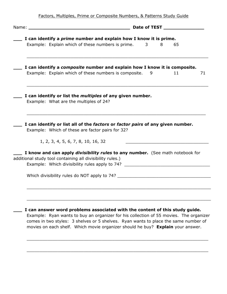 4Th Grade Factors And Multiples Word Problems Worksheet Goimages World