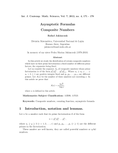 Asymptotic formulas. Composite numbers
