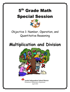 Multiplication and Division - Curriculum