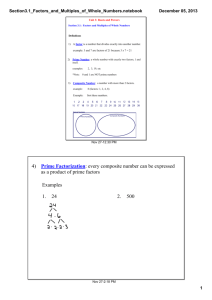 4) Prime Factorization: every composite number can be expressed