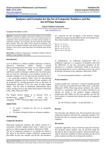 Analyses and Formulas for the Set of Composite Numbers and the