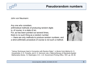 Pseudorandom numbers