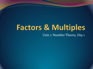 Unit 1: Number Theory, Day 1