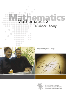Mathematics 2: Number Theory  - OER@AVU