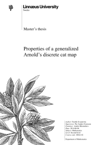 Properties of a generalized Arnold`s discrete cat map