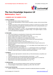 Core Knowledge Sequence UK: Mathematics, Year 6