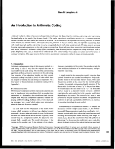 An Introduction to Arithmetic Coding