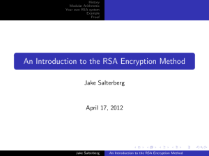 An Introduction to the RSA Encryption Method
