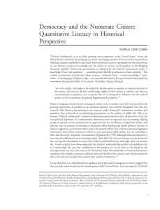 Quantitative Literacy in Historical Perspective