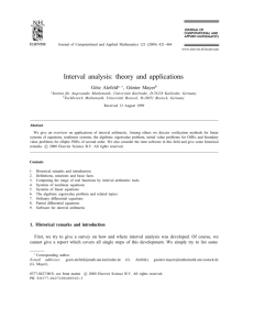 Interval analysis: theory and applications