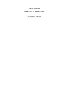 Lecture Notes on The History of Mathematics