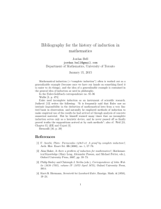 Bibliography for the history of induction in mathematics