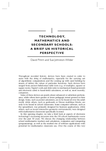 TECHNOLOGY, MATHEMATICS AND SECONDARY SCHOOLS: A