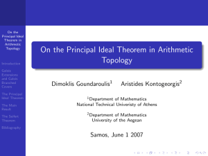 On the Principal Ideal Theorem in Arithmetic Topology