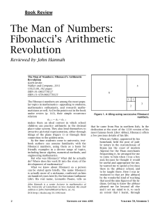 The Man of Numbers: Fibonacci`s Arithmetic Revolution