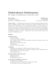 Multicultural Mathematics - Saint Joseph`s University