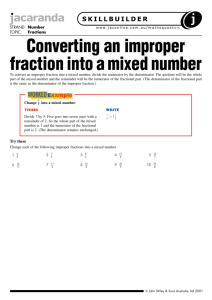 Converting an improper fraction into a mixed number