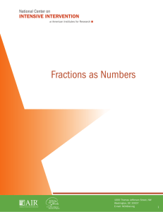 Fractions as Numbers - National Center on Intensive Intervention