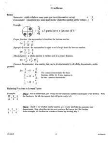 Fractions - Crafton Hills College