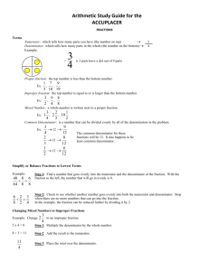 Arithmetic Study Guide for the ACCUPLACER