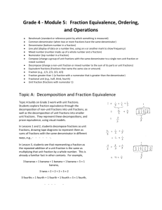 Grade 4 - Module 5: Fraction Equivalence, Ordering, and Operations