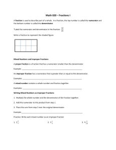 Math 020 – Fractions I